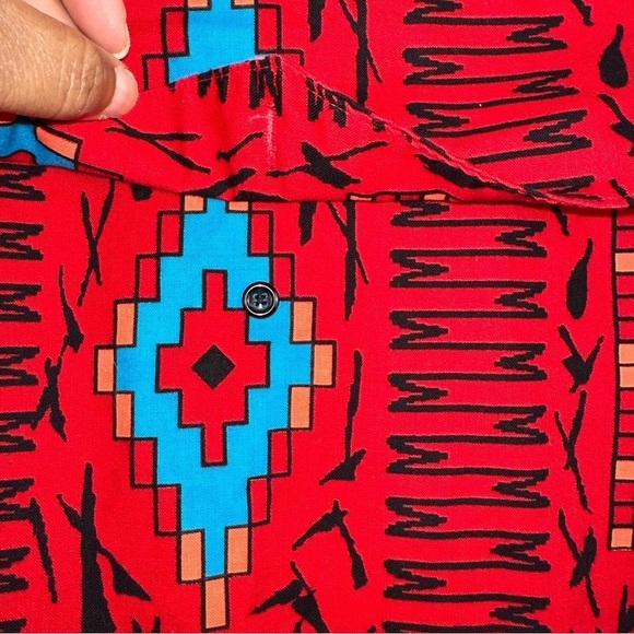 Wrangler Shirt Mens 15.5x33 Red Vintage Cowboy Cut Aztec Regular Fit X-Long Tail - Picture 14 of 14